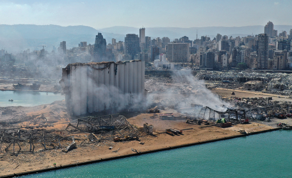 Photo of the aftermath of Beirut explosion