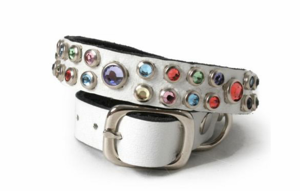 Colorful crystal dog collar