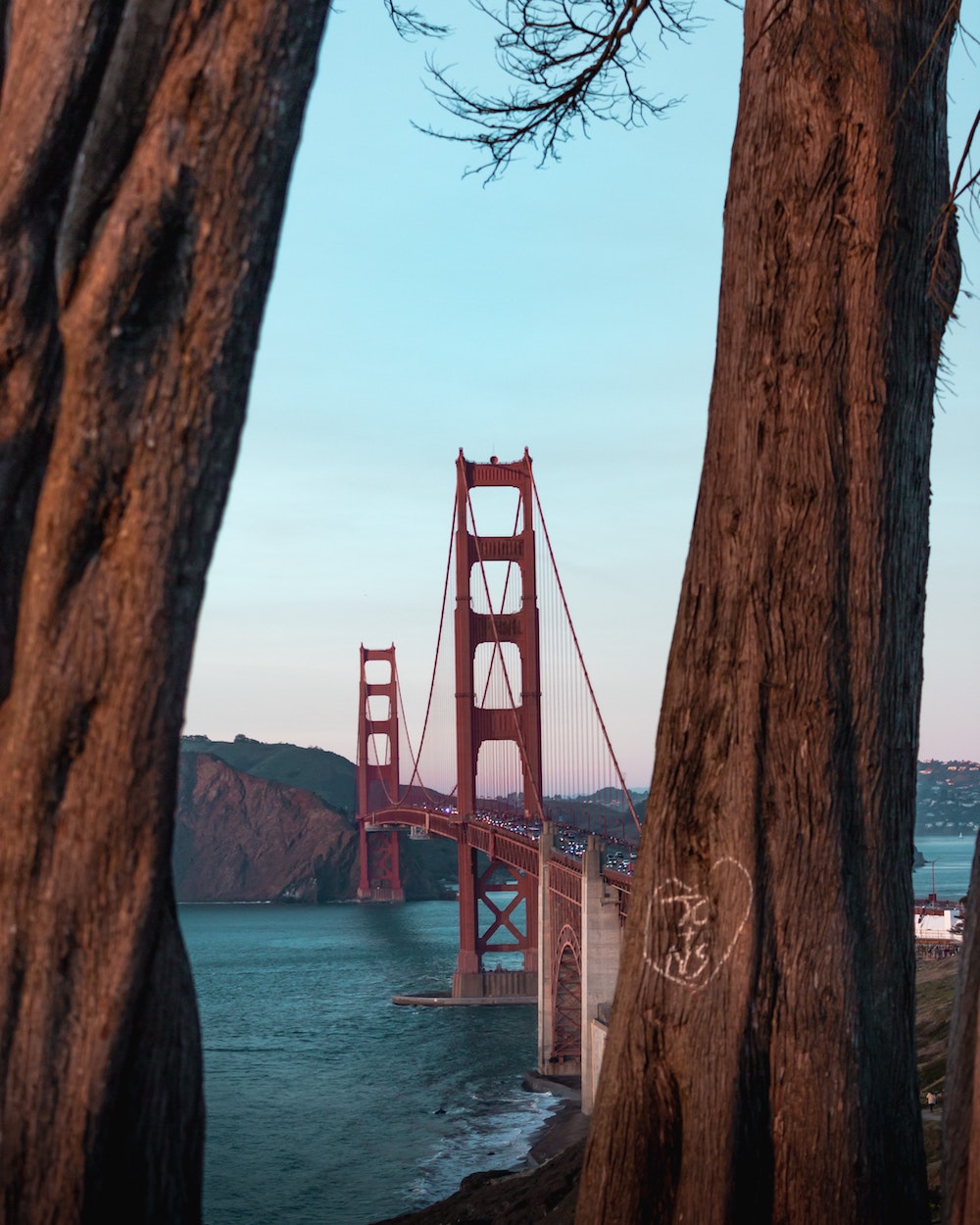 A view of the bay bridge from a hike near San Francisco.