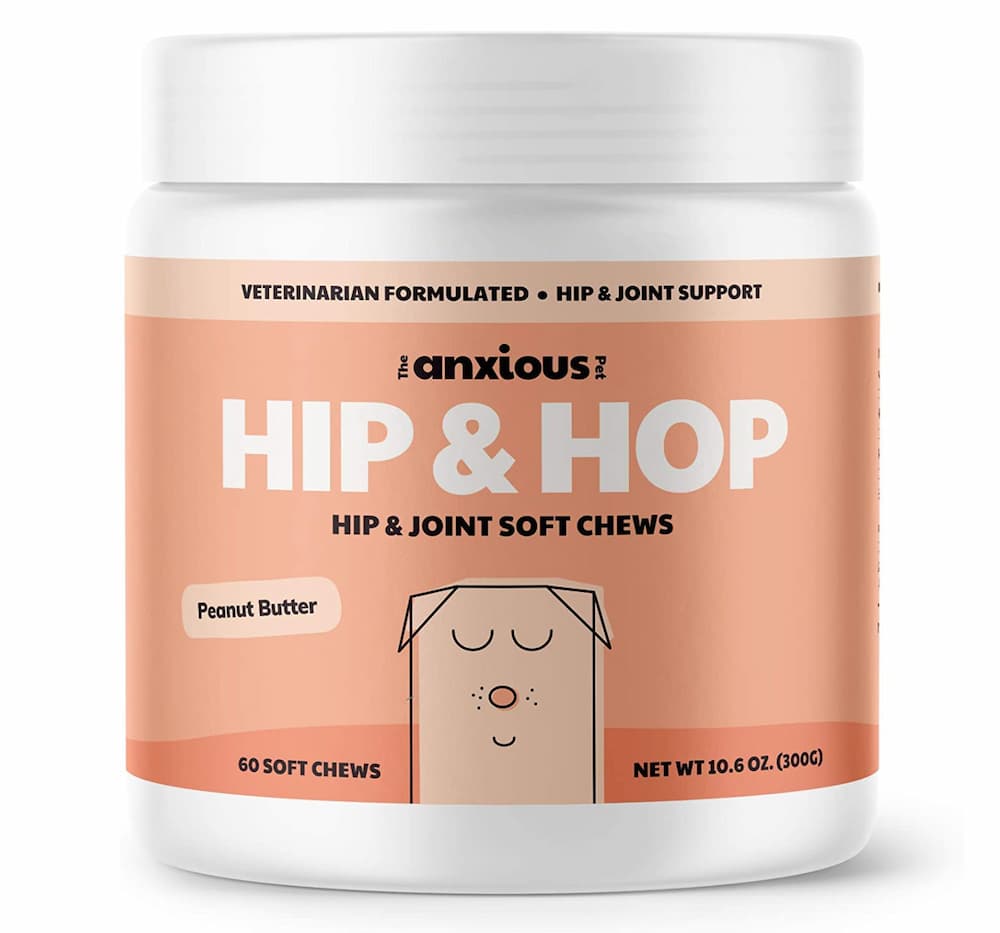 Jar of hip and joint soft chews for dogs