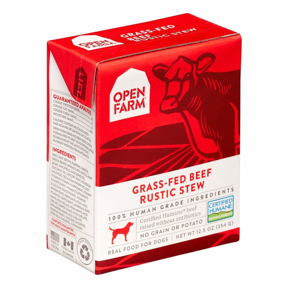 Box of wet dog food formula