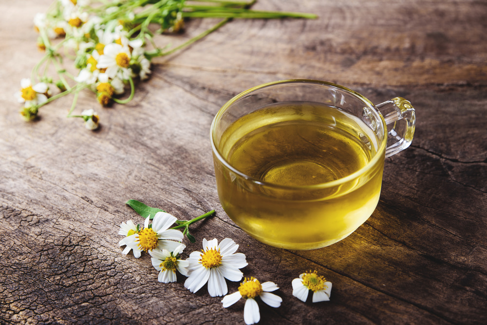 chamomile tea on a table